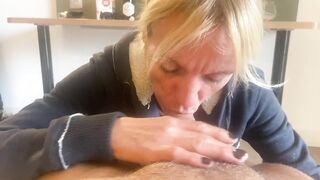 POV Oral job with Cum in Throat - Amateur mother I'd like to fuck