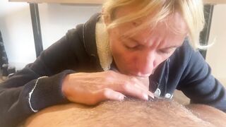 POV Oral job with Cum in Throat - Amateur mother I'd like to fuck