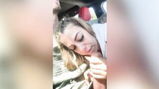 Marika Milani takes all my ramrod in her throat during the time that I'm driving