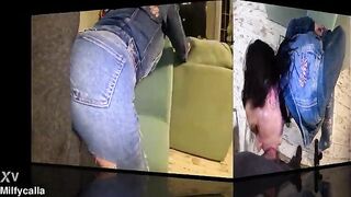 Hardcore Tease & Double Cum on My Ripped Jeans and Open Denim Jacket
