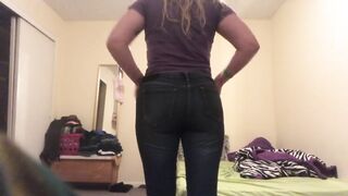 1K views! Large Ass Constricted Jeans