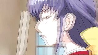 Manga teen screws concupiscent redhead and landlord