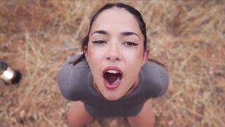 Charming Spanish female-dominator gets booty punished and bound up for piddle play by an olive grove