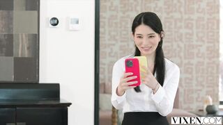 VIXEN Tiny Hotty Eve Fascinating Shares A Giant Knob With Hot Recent Assistant Rikako Katayama