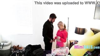 Petite Crook Takes Step Daddy's Large Cock