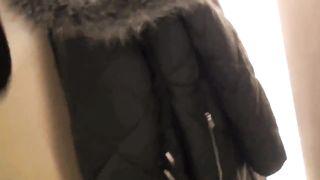 Two Chicks Using Dildo in Public Changing Room