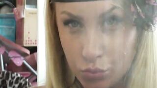 Horny Blonde Tongue Spit Tease