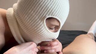 Your hotty on her knees sucks your cock for 7 minutes... Then this chab takes it in his hand and squeezes each final drop right into his palm. Watch how it flows