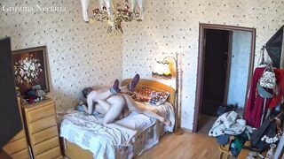Our's real loving pair screw in the bedroom. Blow job, sitting bang, rider, table position, missionary, standing doggy, groaning