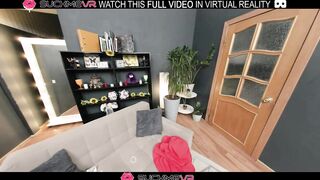 Brunette hair slim hotty Kwini Kim got banged hard,in VR.