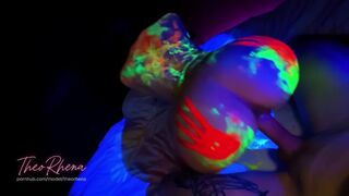 Neon Glow Hardcore – Wild Fluorescent Sex on the Daybed with TheoRhena!
