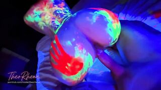 Neon Glow Hardcore – Wild Fluorescent Sex on the Daybed with TheoRhena!