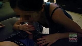 Tiny Mexican beauty cheating on her boyfriend by giving blowjob-sex and riding schlong 1