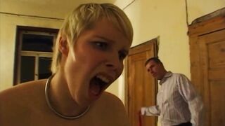 Tied Golden-haired Cutie in Intensive SADOMASOCHISM Rope Play