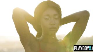 2 Black mother I'd like to fuck cuties go stripped for Playboy exposing anything