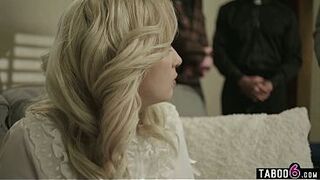 three priests double screw virginal blond after that babe confessed her obscene thoughts