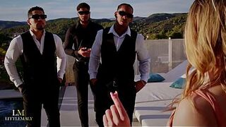 Unexpected three BBC Team fuck During Photoshoot,Irish Snowbunny Tina Snow Voided urine On & Destroyed