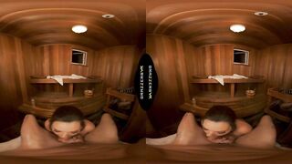BRAZZERS VR - Kimber Woods Oils U Up And Takes A Perspired Ride On Your Hard Weenie In A Sauna