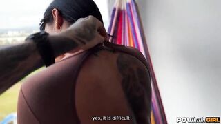 My girlfriend's roommate is a Colombian mother I'd like to fuck who screws me with anal sex - POVLatinGirl