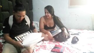 After class I go to my ally's abode to finish our homework and, whilst we're at it, have lesbo sex with her