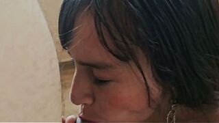 Older wench goes to school and the principal ends up failing her