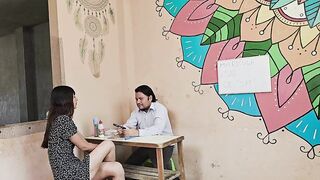 Older wench goes to school and the principal ends up failing her