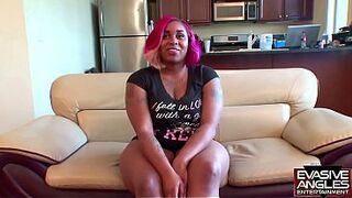 Monroe Pleasant in fishnet nylons arches, wiggles, and shows off her delightsome merry booty and large, soft melons during the time that this babe masturbates