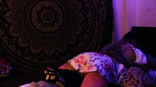 Sexy femboy looks to please herself with her jumping pillows