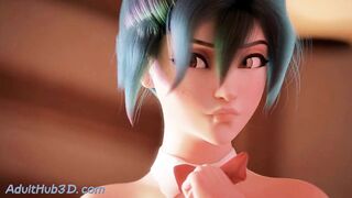 Green-Haired Bunny Angel Sucks and Gets Banged