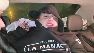 Bawdy whores sucking cock in the Uber previous to party! Knock Knock Stream