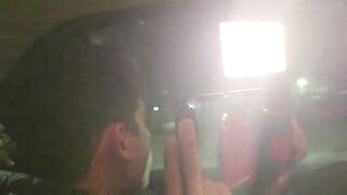 Bawdy whores sucking cock in the Uber previous to party! Knock Knock Stream