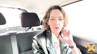 Lena, a pretty tattooed brunette hair, swallows ramrod