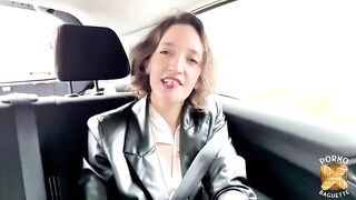 Lena, a pretty tattooed brunette hair, swallows ramrod