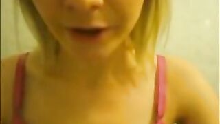 Anastasia's spitting toothpaste