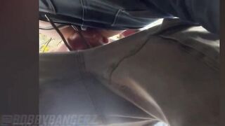 Bent over between some trees, this guy gets it coarse and raw