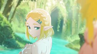 ZELDA LASTLY SUCKS AND SCREWS LINK'S GIANT WEENIE WITH HER FLAWLESS BUTT. ZELDA ANIME ANIMATION