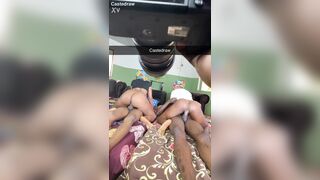 Drop in a short time : 2 Afro schlong riders swapping schlongs