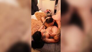 Nathalia Fox makes me screw her girlfriend, and surprises me with an anal squirt.