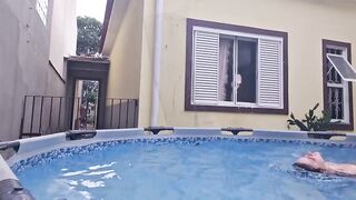 Your exposed neighbour showing off in the pool.
