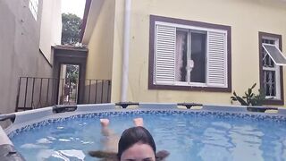 Your exposed neighbour showing off in the pool.