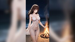 Campfire Girl by the Beach - Seductive Electric Guitar instrumental music episode for relaxing or background music