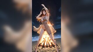Campfire Girl by the Beach - Seductive Electric Guitar instrumental music episode for relaxing or background music