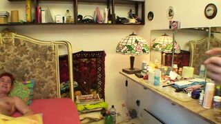 Colored hair older wench gets her hirsute vagina and butt gap slammed