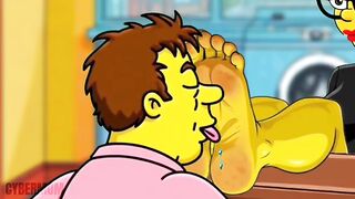 The Obscene Wrinkled Soles Of Marge Simpson's Feet. Tarantino Parody