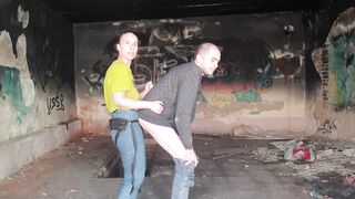 Anastasia Mastix outdoor abandoned building horror pegging