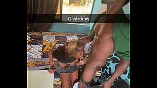 Stuffing his giant knob in her throat