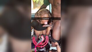 Stuffing his giant knob in her throat