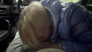Outdoor Car Oral-sex Spunk flow Unfathomable Mouth Squirt Pair Blond mother I'd like to fuck Squirt