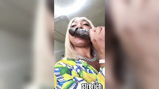 Me sucking this large ebony schlong whilst on the phone with my cuck sissy