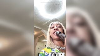 Me sucking this large ebony schlong whilst on the phone with my cuck sissy